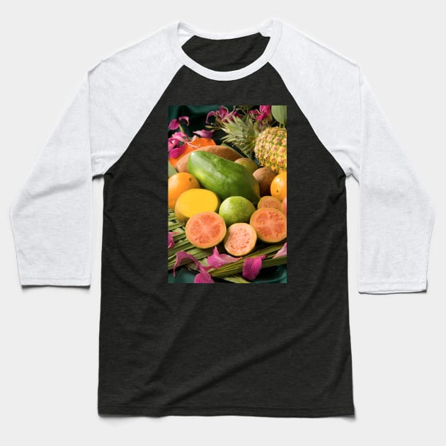 Tropical Fruit Baseball T-Shirt by Bravuramedia